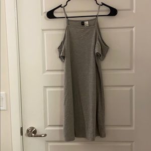 Gray mini dress with shoulder cut outs